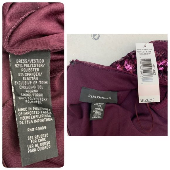 R&M Richards Sequined Godet Pleated Gown $149 - Picture 10 of 10